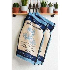 Lot de 3 torchons de Cuisine 50x70 cm – 100% Coton – Face Imprimée et Dos Absorbant en Éponge – Motif Décoratif Provence