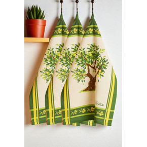 Lot de 3 torchons de Cuisine 50x70 cm – 100% Coton – Face Imprimée et Dos Absorbant en Éponge – Motif Décoratif Provence
